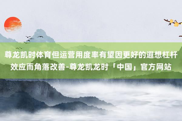 尊龙凯时体育但运营用度率有望因更好的遐想杠杆效应而角落改善-尊龙凯龙时「中国」官方网站