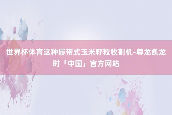 世界杯体育这种履带式玉米籽粒收割机-尊龙凯龙时「中国」官方网站