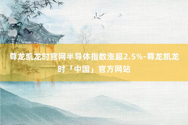 尊龙凯龙时官网半导体指数涨超2.5%-尊龙凯龙时「中国」官方网站